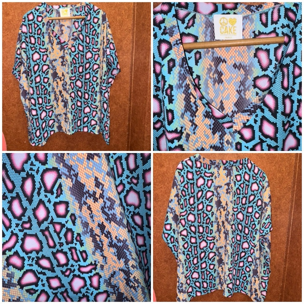 Cake- Colorful Snake Print Kimono Top